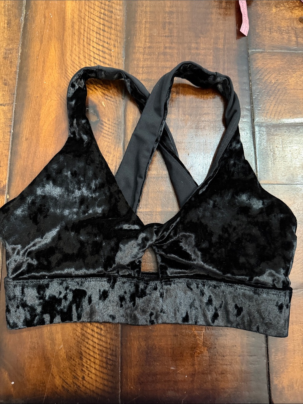Fabletics Velvet Crisscross Bralette - Black